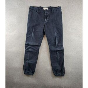 Nili Lotan Womens French Military Canvas Pants Size 6 Navy Zip‎ & Elastic Ankle